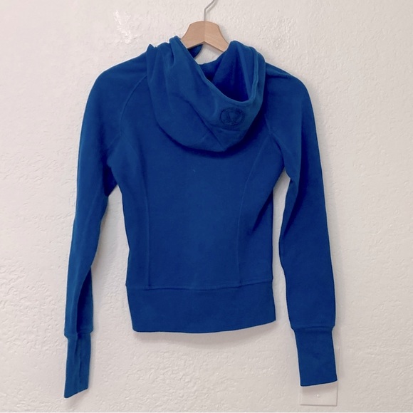 Lululemon Blue Full-Zip Scuba Jacket Hoodie, Size 2 - Picture 3 of 6